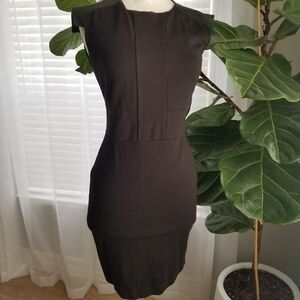 Ted baker lambskin leather bodycon dress black size 2